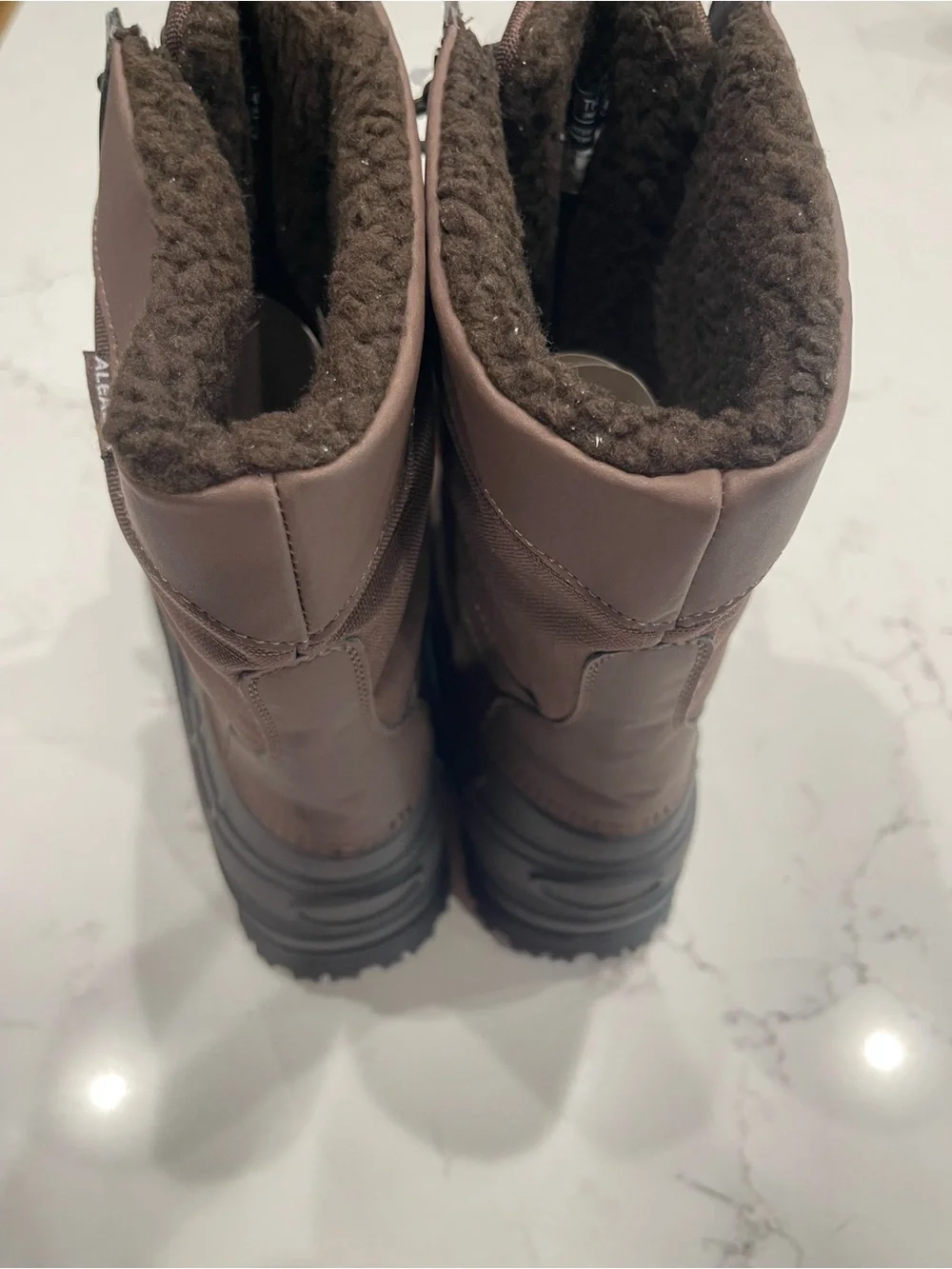 Men's Insulated Brown Lace-Up Waterproof Snow Boots